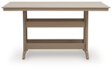 Seacliff Beach - Rectangular Counter Height Dining Table With Umbrella Option - Medium Brown