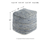 Chevron - Pouf - Blue