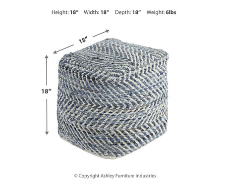 Chevron - Pouf - Blue