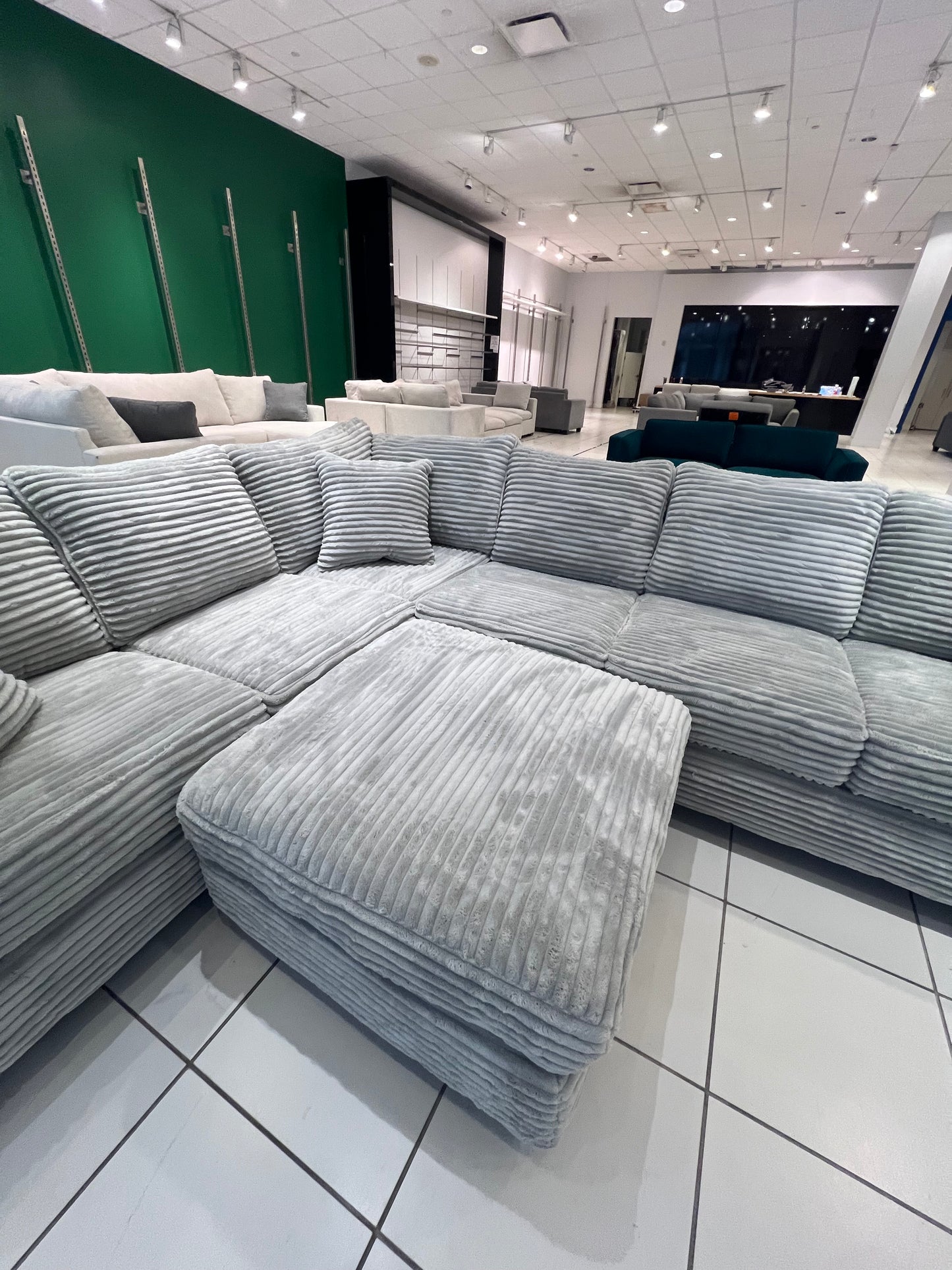 NEW Corduroy Sectional + Ottoman