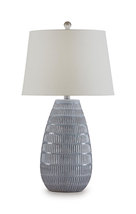 Kaidins - Ceramic Table Lamp - White / Blue
