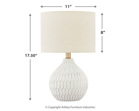 Wardmont - Ceramic Table Lamp  - White
