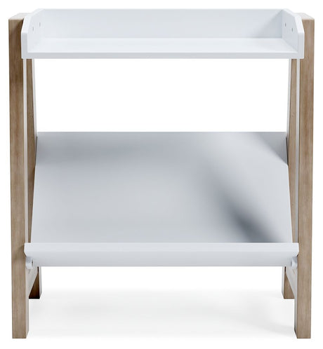 Blariden - Small Bookcase - White / Tan