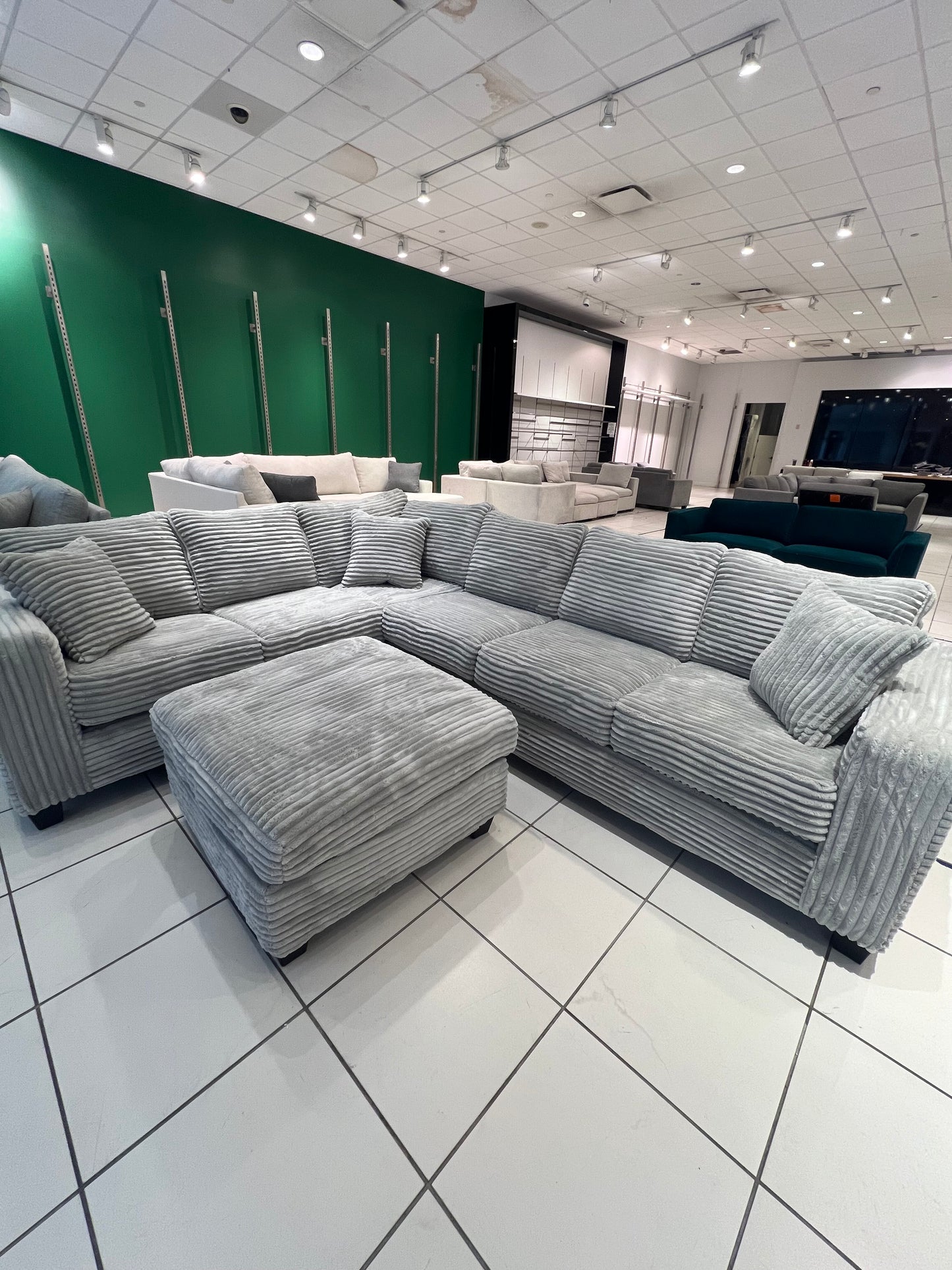 NEW Corduroy Sectional + Ottoman