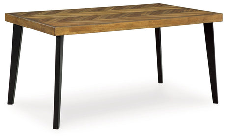 Blondon - Rectangular Drm Table Set (Set of 7) - Brown / Black