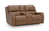 5Z-Syran - Power Reclining Loveseat With Console / Adjustable Headrest - Caramel