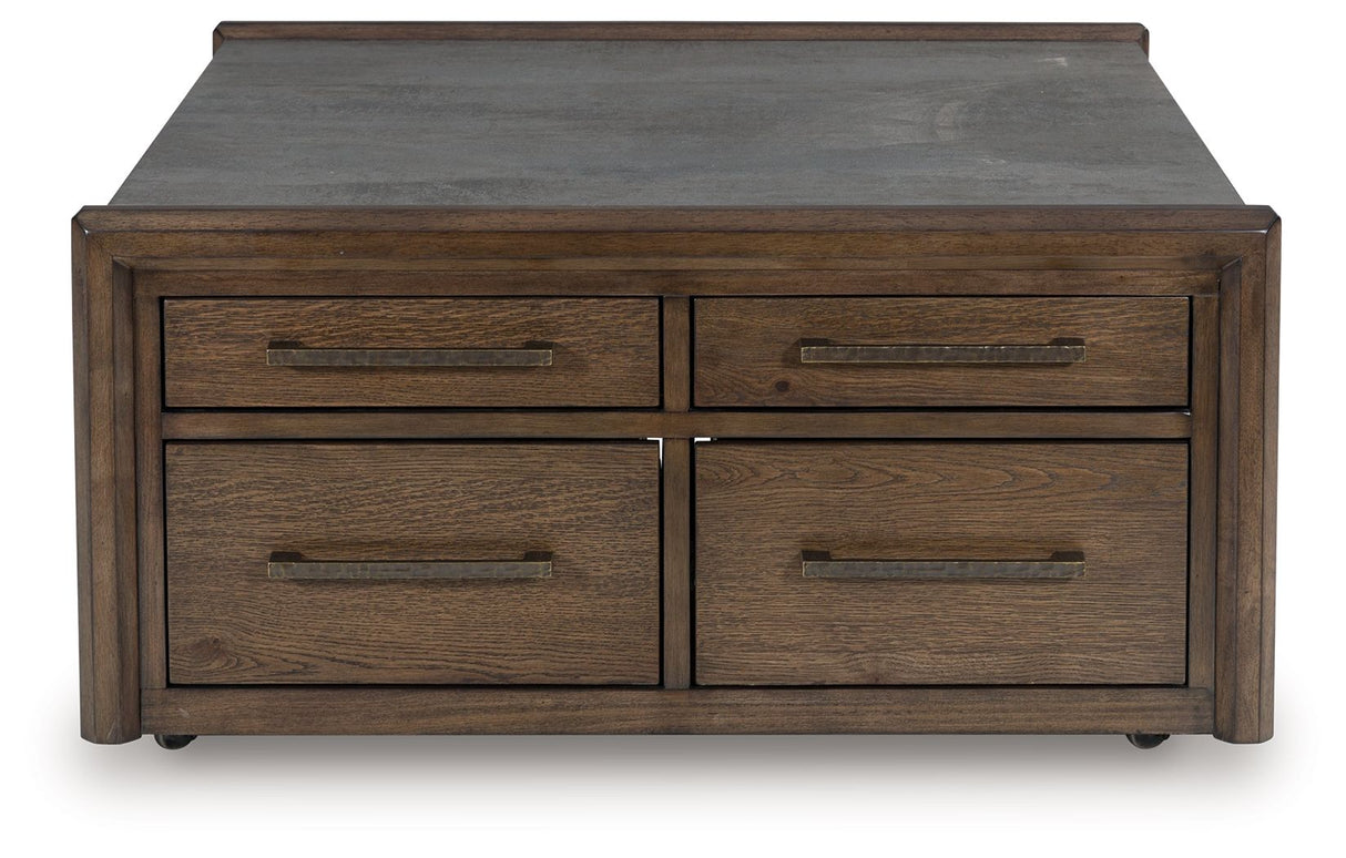 Kallenny - Square Cocktail Table - Brown / Gray