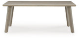 Cliff Trails - Rectangle Dining Table With Umbrella Option - Beige