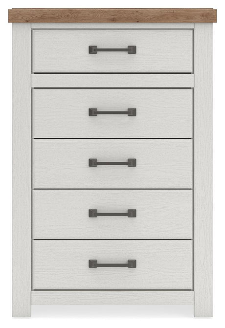 Savonport - Five Drawer Chest - White / Brown