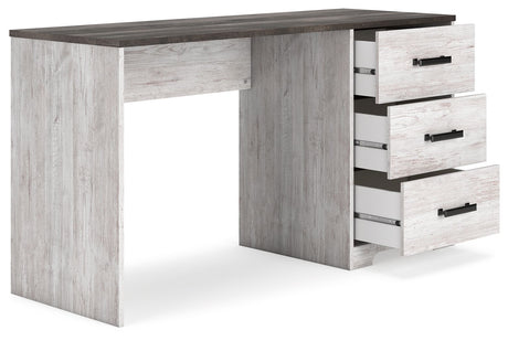 Shawburn - Home Office Desk - White / Dark Charcoal Gray