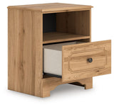 Aleaport - One Drawer Night Stand - Warm Brown
