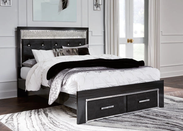 Kaydell LED Diamonds Bed with Storage