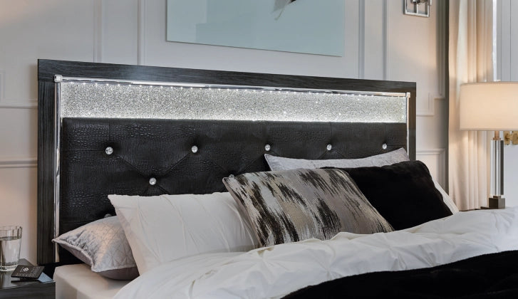 Kaydell LED Diamonds Bed with Storage