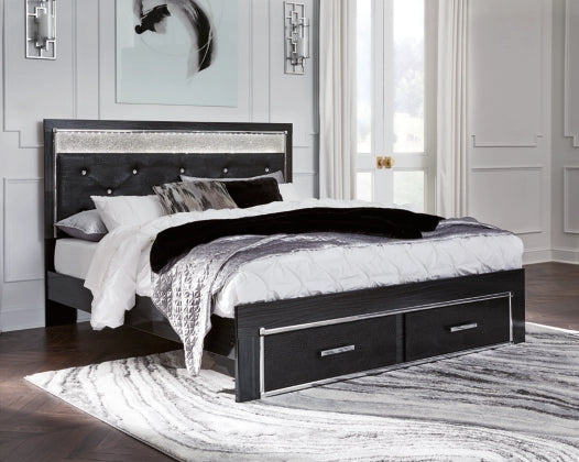 Kaydell LED Diamonds Bed with Storage