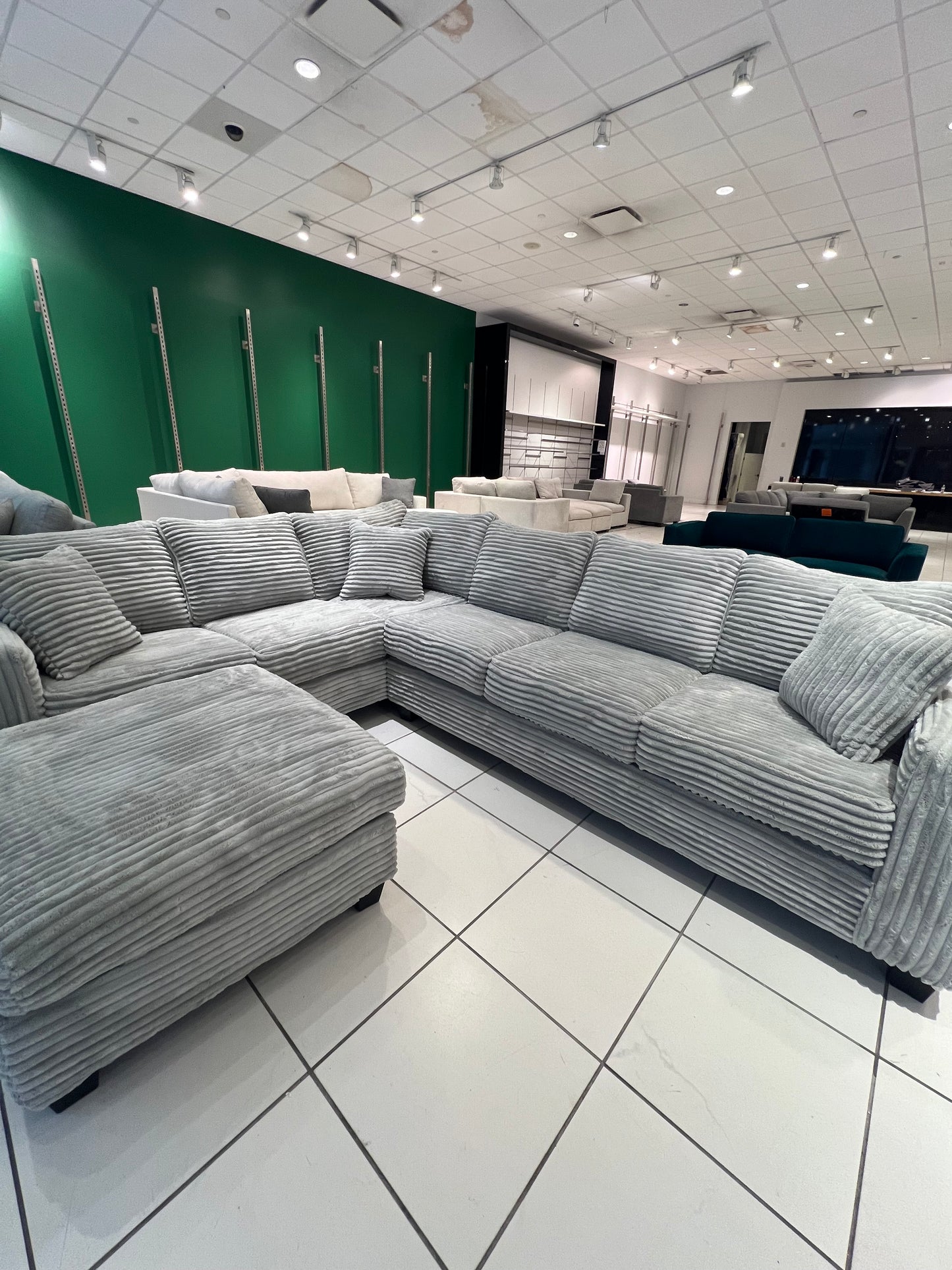 NEW Corduroy Sectional + Ottoman