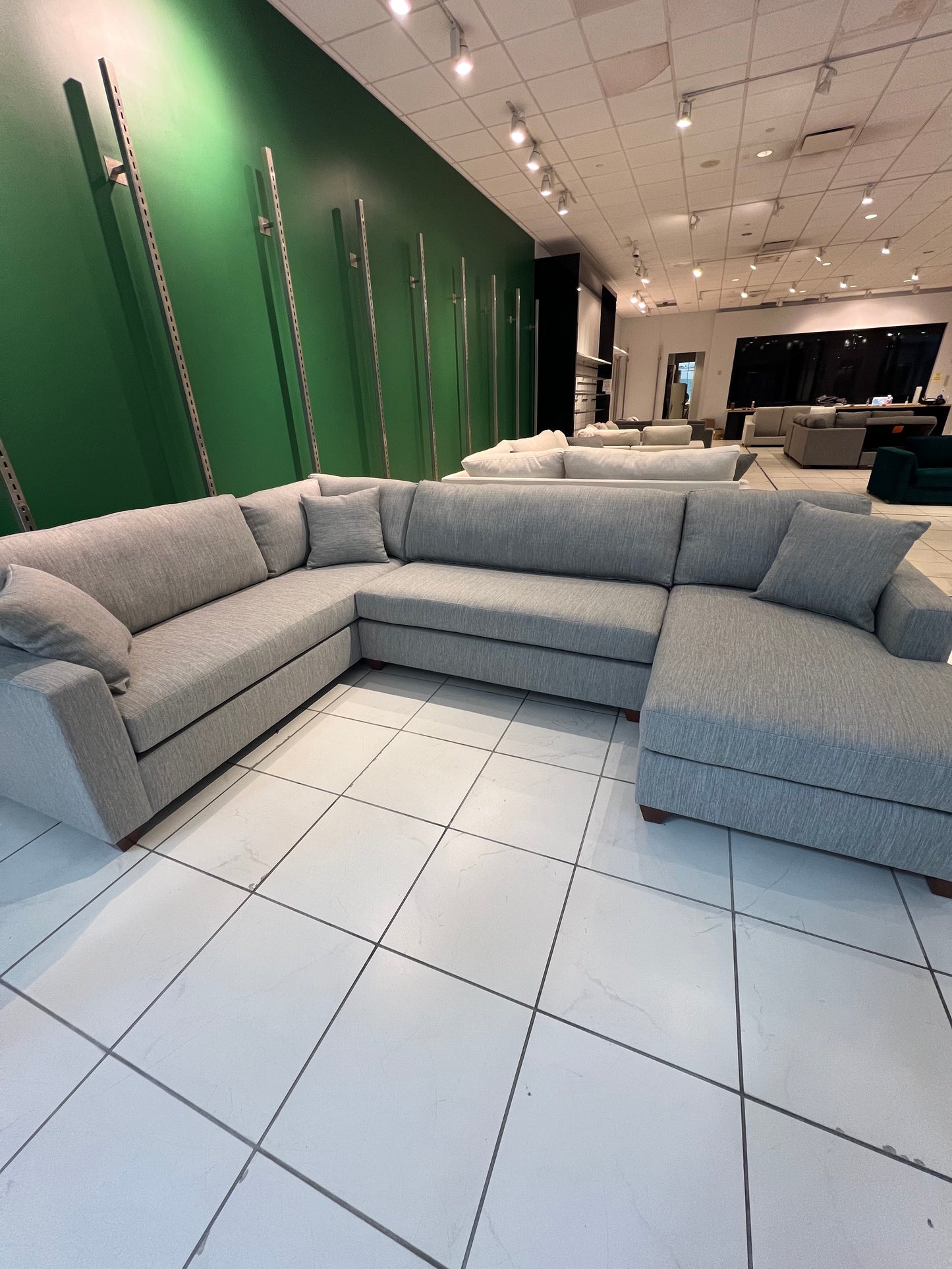 Performance Fabric Sectional Couch W/ Chaise