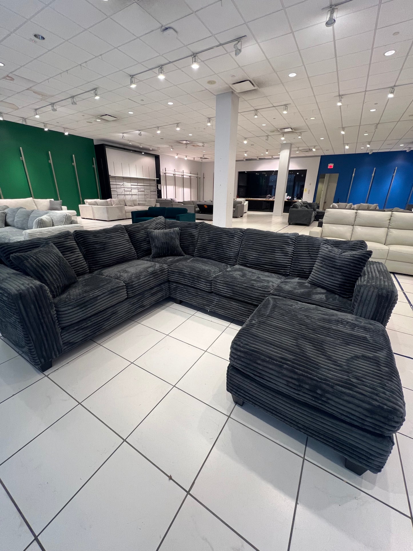 NEW Corduroy Sectional + Ottoman