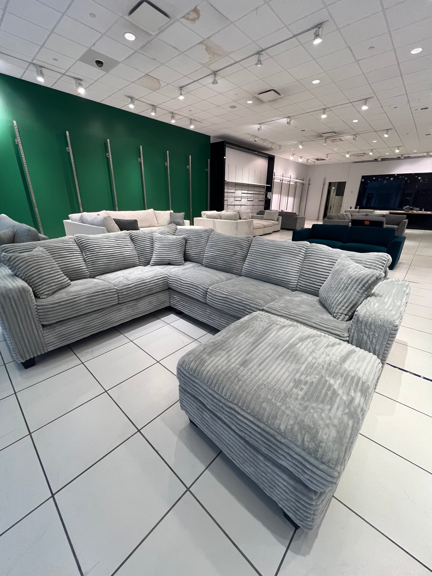 NEW Corduroy Sectional + Ottoman