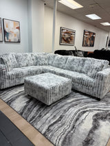 SUPER COZY Corduroy L-Sectional + Ottoman