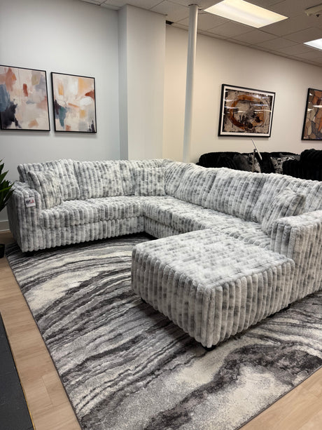 SUPER COZY Corduroy L-Sectional + Ottoman