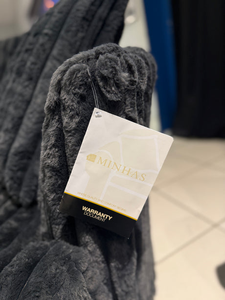 Two-Tone Fluffy Corduroy Chaise Sectional