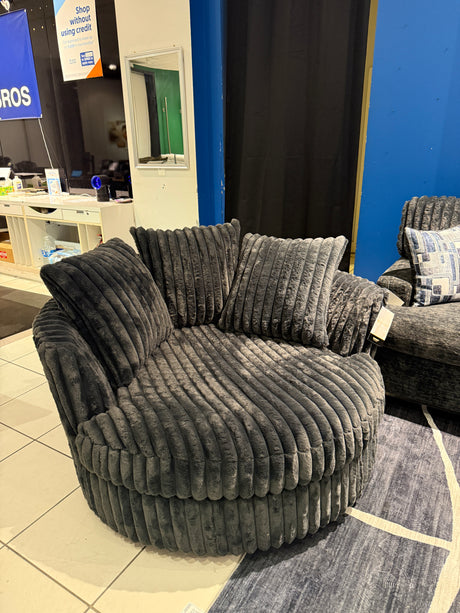 Two-Tone Fluffy Corduroy Chaise Sectional