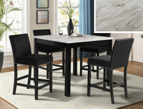 Lennon Faux Marble Counter Height 5pc Dining Set