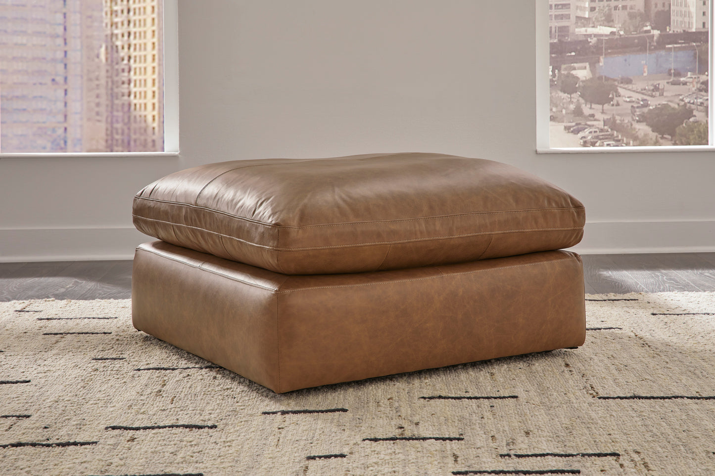 Emilia Cloud Modular Sectional w/ Top-Grain Genuine Leather by Ashley