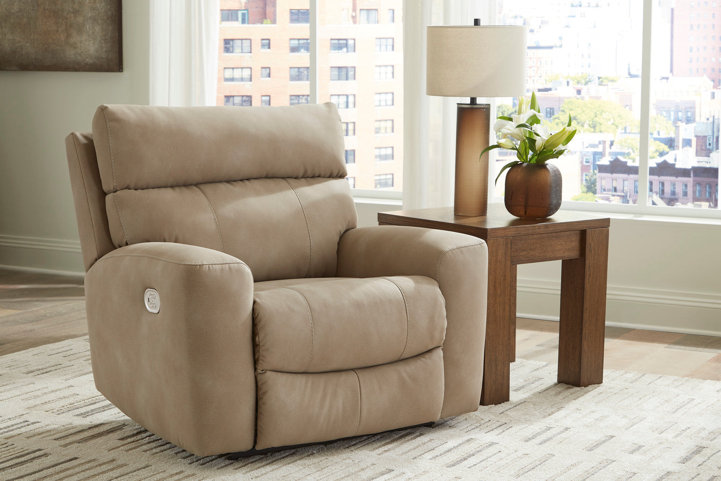 Next-Gen Durapella Power Recliner Chair w/ Adjustable Headrest
