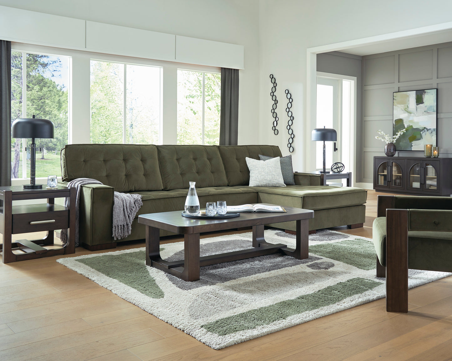 Mid-Century Caspian Town 2pc Sectional by Ashley