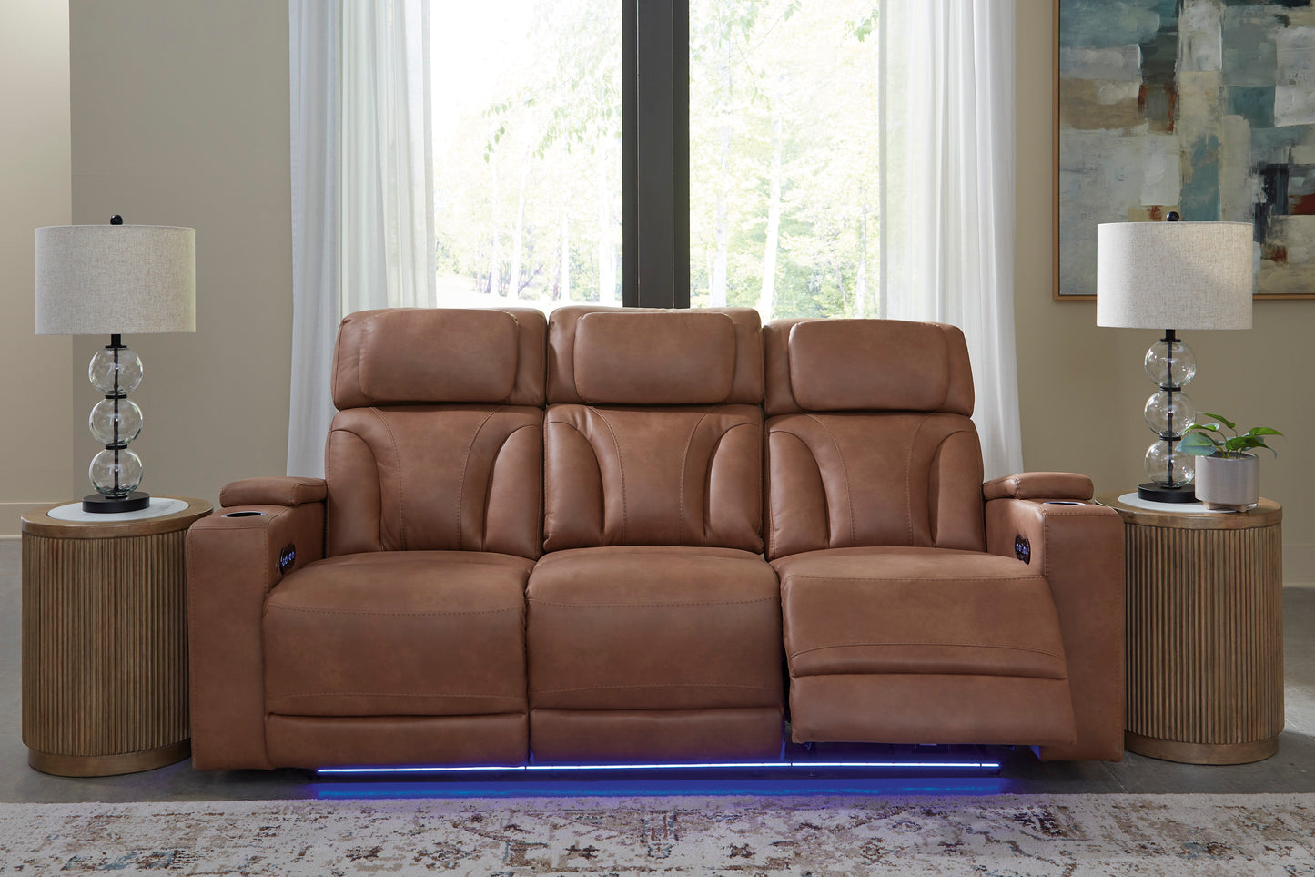 Clean-Slate Leather Power Recliner w/ LED Lights