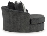 Biddeford - Oversized Swivel Accent Chair - Shadow