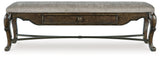 Maylee - Upholstered Storage Bench - Dark Brown