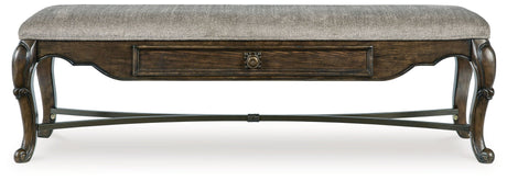 Maylee - Upholstered Storage Bench - Dark Brown