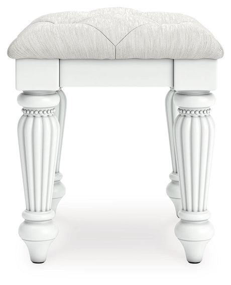 Kozlani - 3 Pc. - Vanity, Mirror And Stool - White