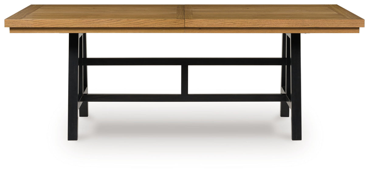 Galliden - Rectangular Dining Room Extension Table - Black / Brown