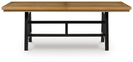Galliden - Rectangular Dining Room Extension Table - Black / Brown