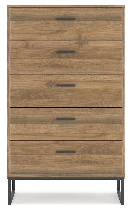 Deanlow - Five Drawer Chest - Honey