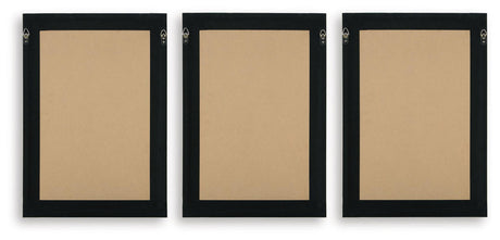 Huddwick - Wall Art Set (Set of 3) - Linen / Black