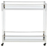 Chaseton - Bar Cart - Clear / Silver Finish