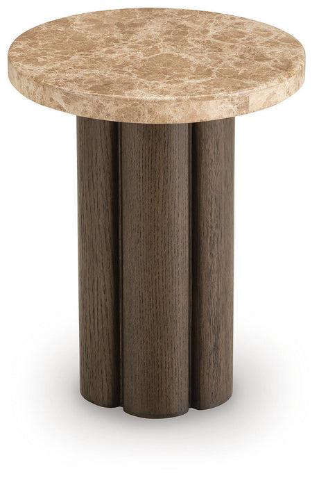 Darimore - Chair Side End Table - Burnished Brown