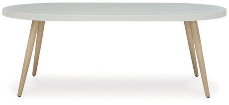 Seton Creek - Oval Dining Table With Umb Opt - White
