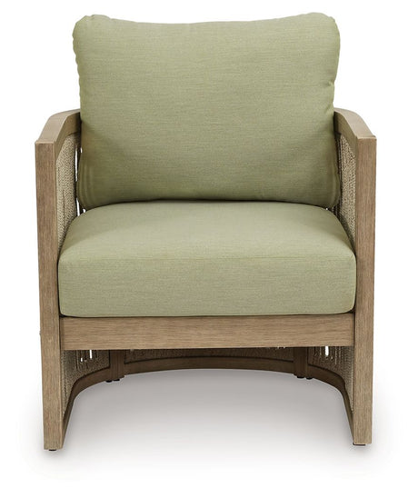 Serena Shores - Lounge Chair With Cushion (Set of 2) - Beige / Green