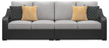 Beachcroft - 2-Piece Outdoor Loveseat with Cushion - Black / Light Gray