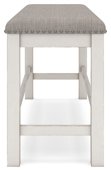 Robbinsdale - Dbl Counter Height Upholstered Dining Bench - Antique White