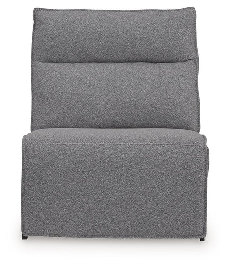 Modmax II - 8-Piece Power Reclining Sectional With LAF Press Back Power Chaise And Console - Salt And Pepper