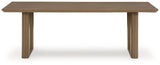 Serene Bay - Rectangular Dining Table With Umbrella Option - Dark Brown