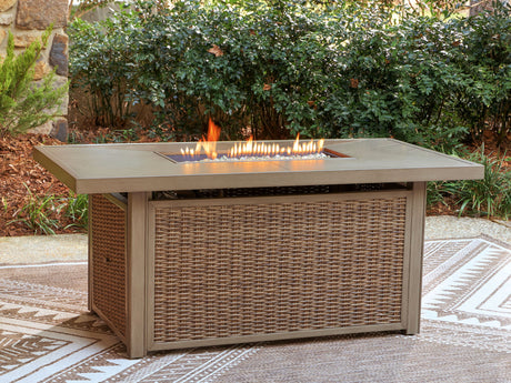 Laguna Heights - Rectangular Fire Pit Table - Beige
