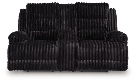 Rhine Falls - Double Reclining Power Loveseat With Console - Onyx