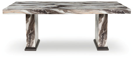 Jeshina - Dining Table - Dark Brown / Beige